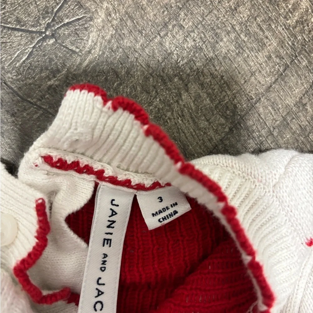 Holiday white and red Janie and Jack knit dress